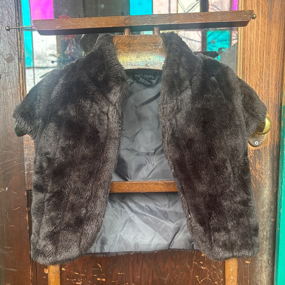 Wet Seal Dark Brown Faux Fur Vest